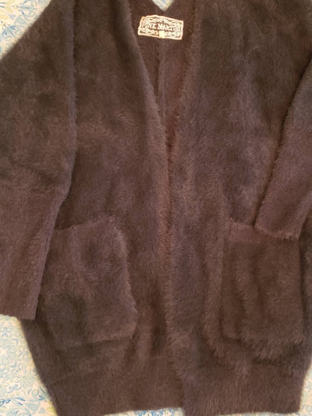 Pink Martini V Back Open Angora Sweater size S/M